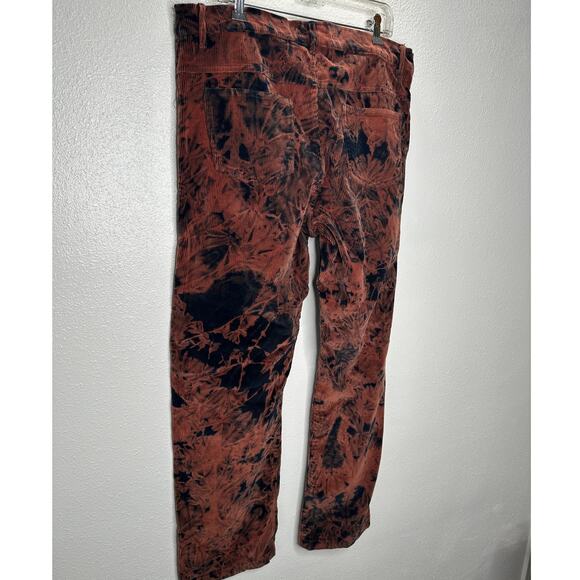 Strike Oil Rust & Black Tie Dye Corduroy 100% Cotton Pants 34 - Picture 7 of 14